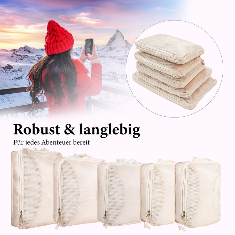 Suitcase Organiser Set Compression 8 Pieces - Space-Saving Packing Cube