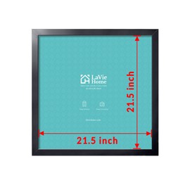 LaVie Home 22x22 Picture Frame, Square Poster Frame with High Definition Plexiglass, Horizontal or Vertical Wall Gallery 22 x 22 Frames Suitable for Photos, Artworks, Posters,Puzzle, Black 1pc