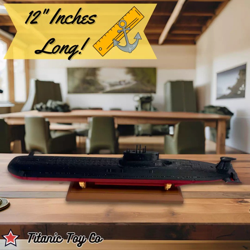 12” Tyhpoon Submarine Toy With Removable Stand ColdWar submarine