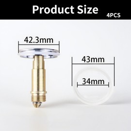 4 Pcs 34mm O-Ring Gaskets - Universal Sink Seals for Bath Plug, Pop-Up Waste, and Push-Type Drainage Systems in Wash Basins or Bathtubs