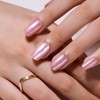 Curvlife Soft Gel Press on Nails, Shine Pink Cat Eye