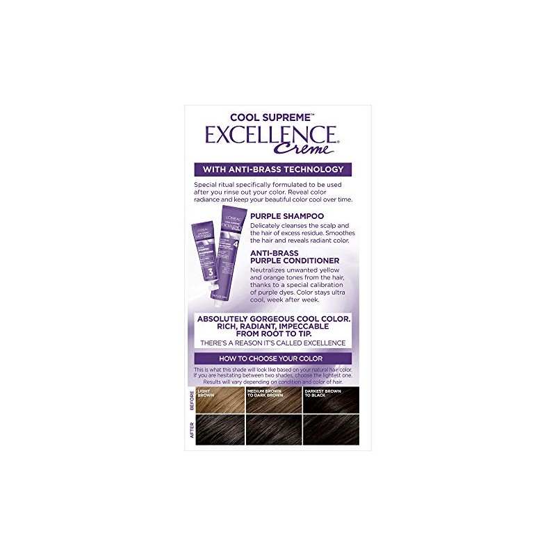 L'Oreal Paris Excellence Cool Supreme Permanent Hair Color, Ash, 100