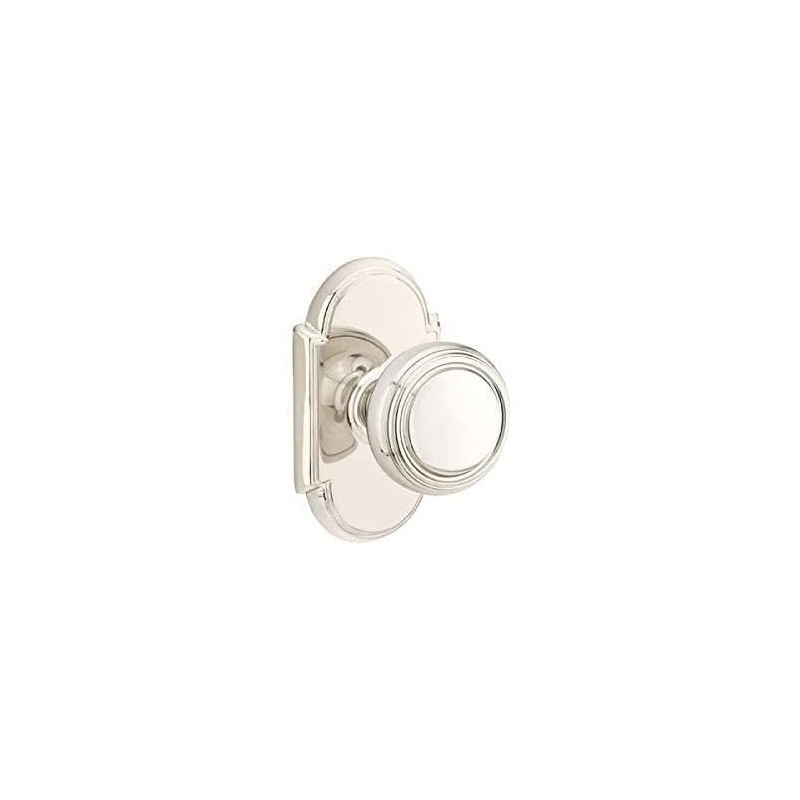 Emtek Passage Set, Style 8 Rosette, Norwich Knob, Satin Nickel