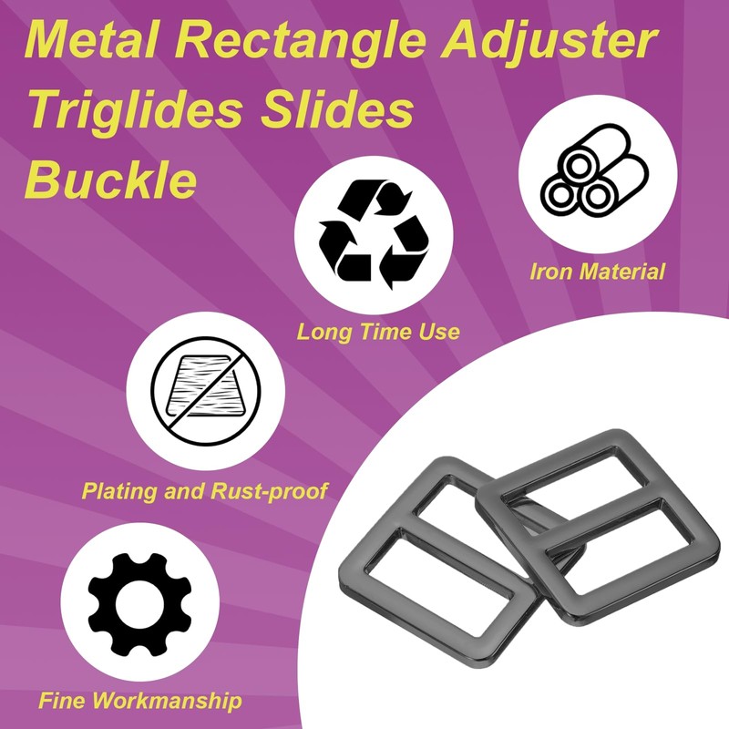 sourcing map 8 Pack Zinc Alloy Slide Adjustable Buckle 5/7"