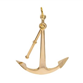 5" Gold Brass Anchor with Lever Nautical Decor Tabletop Decor Paperweight