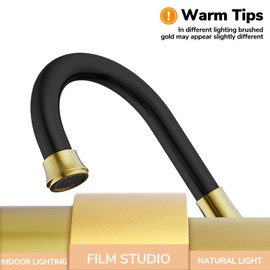 Bathroom Faucets for Sink 3 Hole, Hurran Black& Gold Bathroom Sink Faucet with Pop-up Drain and Supply Lines, Stainless Steel Lead-Free Widespread Faucet for Vanity RV, 2 Pack