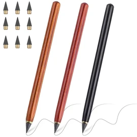 qingmeng Eternal Pencil, Pencils, 3 Eternal Inkless Pencil, Infinity Pencil with 9 Replacement Tips, Forever Pen, Mechanical Pencil, Children, Endless Pencil
