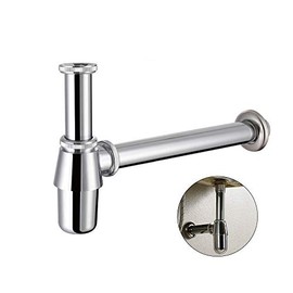 Classical Basin Bottle Trap Chrome Sink Bathroom Waste Pipe 1-1/4 inch Slip Inlet Drain Tube Kit