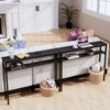 Timberer Narrow Console Table, 39.4” Sofa Table with Adjustable Shelf,