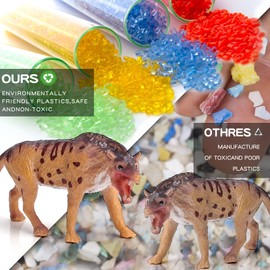 LC JoyCre Mini juguetes de animales prehistóricos de 2 pulgadas, juego de 18 piezas de mamíferos de vida silvestre de 18 piezas de cifras de animales a granel, modelo de tigre con dientes de sable,