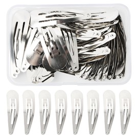 Nivofu 50PCS Black Snap Hair Clips, 5CM Girls Hair Clips Metal, Hair Clips, Girls Snap Hair Clips Metal BB Barrettes, Beauty Hair Accessory, Hairpins, Hair Barrettes for Kids Girls Women (Silver)