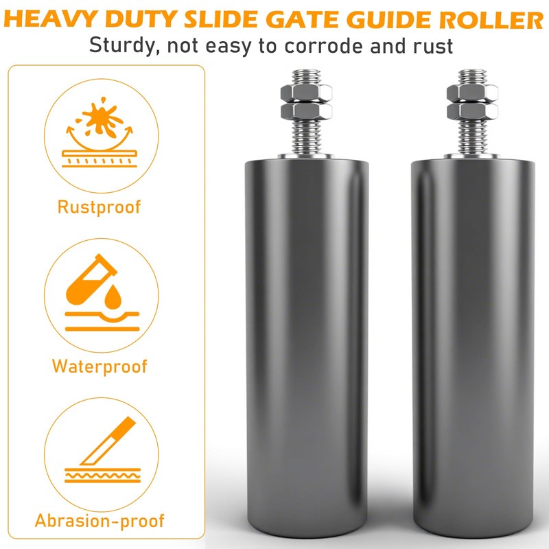 6" Gate Roller Guide with L-Bracket – Heavy-Duty Adjustable Sliding