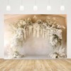 AIBIIN 7x5ft Boho Beige Flower Arch Backdrop for Birthday Wedding