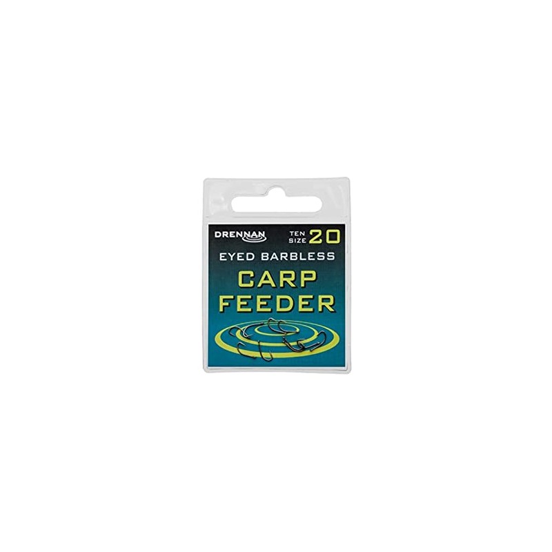 Drennan Eyed Barbless Carp Feeder Hooks - Size 8