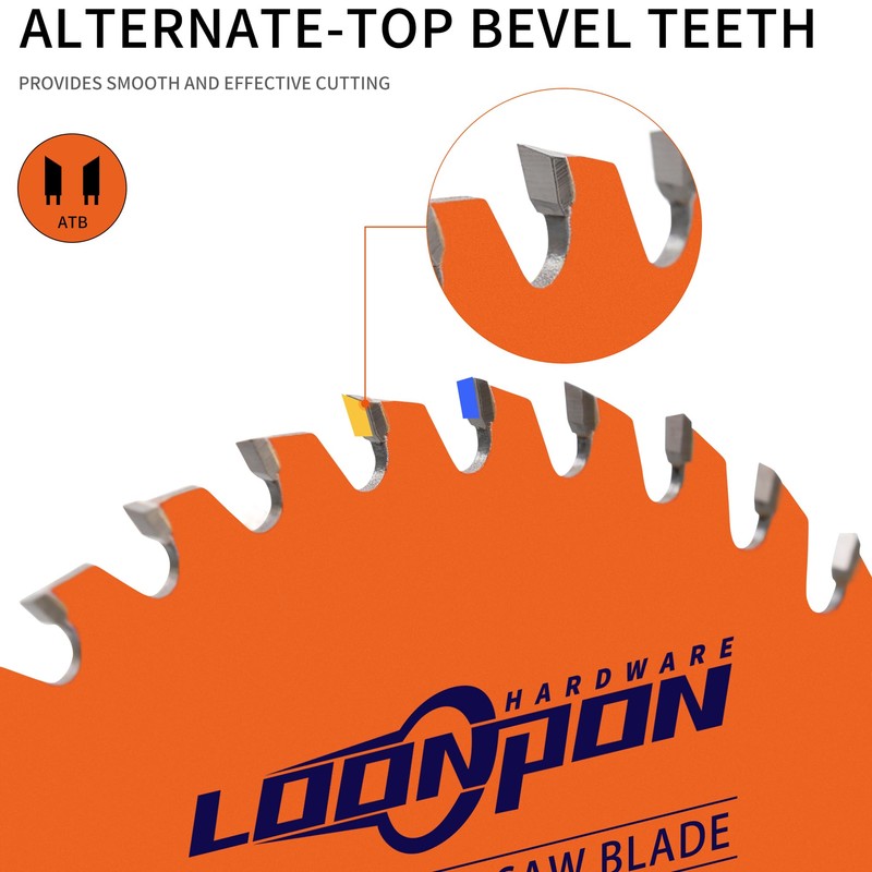 LOONPON 10 Inch Woodworking Saw Blade,5/8" Arbor,60 Teeth Professional Carbide-Tipped