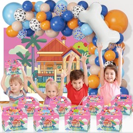 POAKYPA Blue Dog Birthday Party Supplies, Cartoon Kid Party Decorations Gift Bags,Boys and Girls Birthday Party Favors Bags, Candy Boxes(12 PCS)