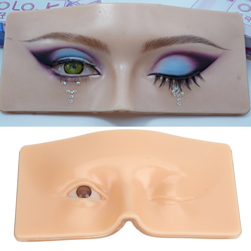 Eye Makeup Practice Board Open Close Eyes Reusable Silicone Mannequin