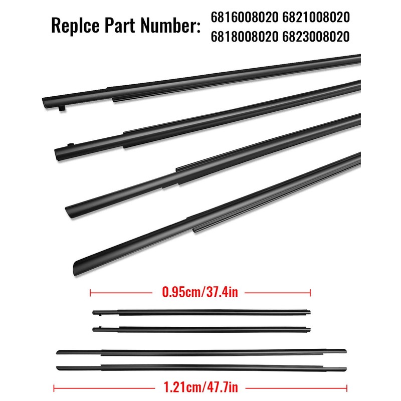 Weatherstrip Window Moulding Trim Seal Belt Fit for Toyota Sienna