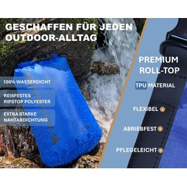 MOUNTLEY Dry Bag 13L Ultralight Waterproof Bag with Reinforced Roll Top, Compact, Waterproof Pack Bag for Backpack, Outdoor, Hiking, Travel, Beach, Camping, blue, Dry Bag