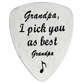 Grandpa Guitar Pick- Grandpa Gift for Father's Day, Grandpa Gifts from Grandchildren, Christmas Birthday Gifts for Grandpa- I Pick You As Best Grandpa