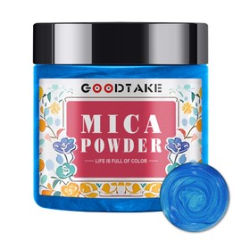 GOODTAKE Blue Mica Powder | Epoxy Resin Color Pigment | Pearlescent Color Pigment | Mica Powder for Resin Epoxy - for Soap Making, Nail Polish, Slime & Candle (Blue, 2 oz)