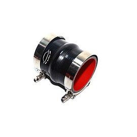 TenkeAuto 4-Ply Reinforced 3" ID Straight Hump Coupler Silicone Hose 4" Length With T Bolt Clamp for Turbo/Intercooler/Piping (3" Black)