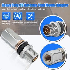 CB Radio Antenna Adapter Stud SO239 Heavy Duty for 3/8-24 Threads Mount CB GMRS VHF UHF Dual Band Mobile Handheld Ham Radio Antennas Mounting Base Accessories