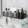Prasacco 8 Pcs Adhesive Hooks Strong Shower Shelf Hooks Double