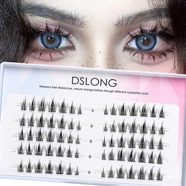 DSLONG Manga Lashes Natural Look Individual Lash Wispy Silky Anime