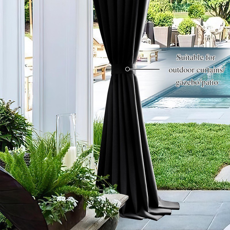 PONY DANCE Curtains Tiebacks Magnetic Black Curtain Holder Tiebacks with