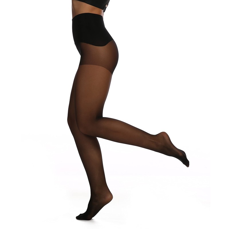 EVERSWE Women's Seamless Control Top Tights 15D, No Seam Pantyhose