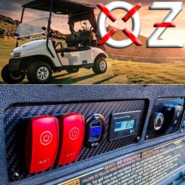 OZ-USA Carbon Fiber Golf Ball Holder Cover Plate Aux Switch USB Batt Meter EZGO TXT PDS