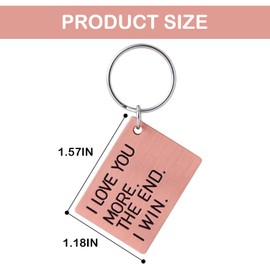 Onperpoe Anniversary Keyring Romantic Bronze Keychain I Love You More Keyring Gift Commemorative Engraving Key Chain Couples Gifts for Her Girlfriend Wife Partner for Wedding Valentines Day Christmas