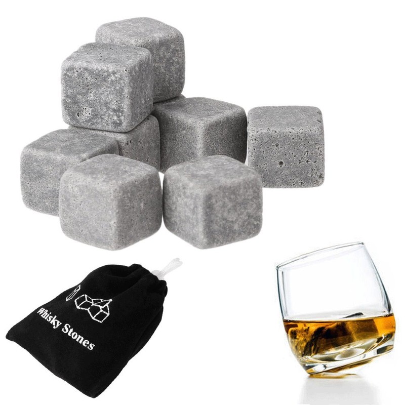 New arrival hotsale 9pcs (1 sets) velvet bag whisky rocks,whisky