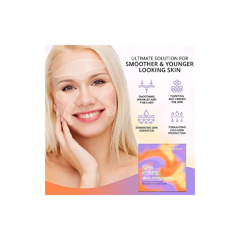 AngelicMisto Parches de Silicona Reutilizables para Ojos, Cara y Frente