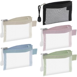 5PCS Mini Mesh Pouch Pacote Com Mini Bolsas De Malha Com Zíper,purse Organizer Pouches 3 X 4.5in, Organizador De Maquiagem De Nylon, Small Item Storage Organizer Mini Purse Mini Zipper Pouch for Purse