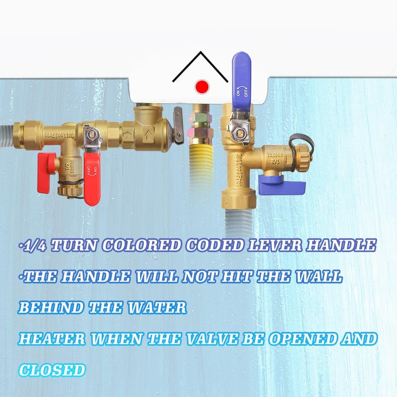 Xiny Tool 3/4-Inch IPS Isolator Tankless Water Heater Service Valve