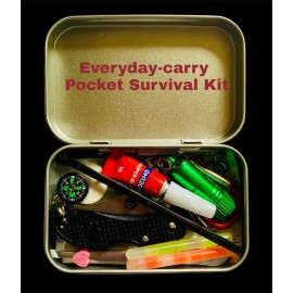 Unbranded Everyday-carry Pocket Survival Kit: Knife, Flashlight, First-aid, Fire Starter