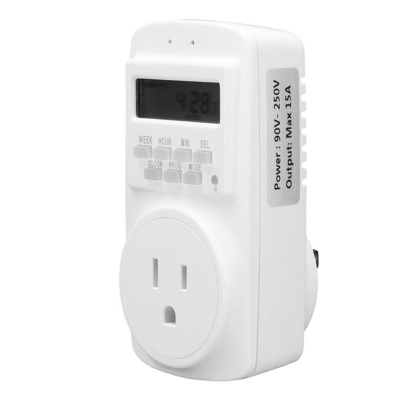 15A Programmable Outlet Timer Socket Automatic Power Off for Home
