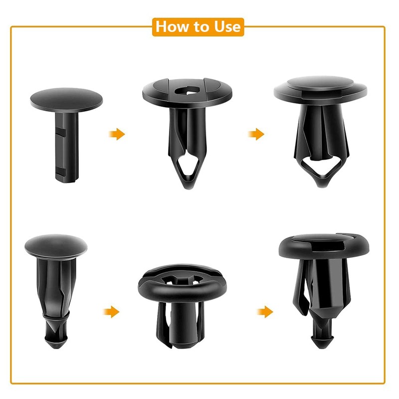 TOTMOX 120pcs Car Bumper Retainer Rivet Clips Set with Removal