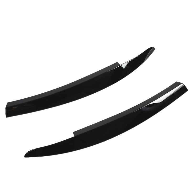 2Pcs/Set Front Headlight Eyebrow Eyelid Strips Cover Trim Glossy Black