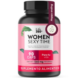 LIFE 360+ Women Sexy Time | 90 Cápsulas | Maca Roja, L-Tirosina, Vitaminas, Pulpa de Arándano, | Suplemento alimenticio para mujeres | Bienestar femenino | Energía y equilibrio emocional