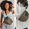 NEWROGENG Checkered Crossbody Bags for Women, Large Nylon Bum Bags