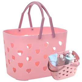 Shower Basket 11x6.7x4 Shower Caddy with Hollow Drain Portable PP Bath Caddy with Handle Ventilated Quick Dry Shower Caddy Basket for Home, Dorm, Public Bath, Bath Caddy, Shower Caddy