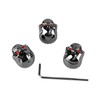 3Pcs Electric Guitar Skull Knobs Metal Volume Tone Head Cap