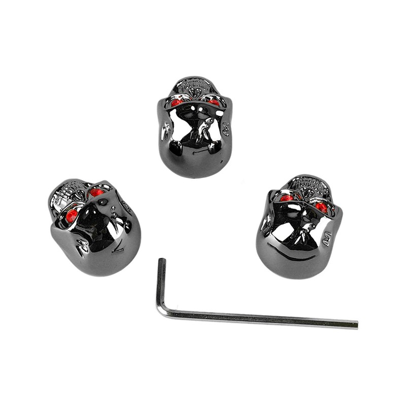 3Pcs Electric Guitar Skull Knobs Metal Volume Tone Head Cap