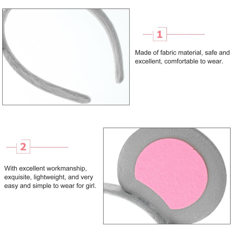 Ciieeo Mouse Ears Headband Mouse Costume 2pcs Rat Ears Headband
