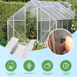 50pcs Greenhouse Glass Clips Stainless Steel Greenhouse Glazing Clips for Home Garden Greenhouse Glass Replacement Repairs Sprung Clip Greenhouse Glass ‘G’ Clips 25mmx10mmx15mm