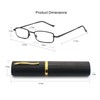 EYE ZOOM 5 Pack Slim Metal Reading Glasses with Tube
