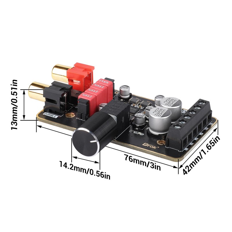 DROK 15W+15W 2.0 2pcs 12V Amplifier Board, Dual Channel Audio